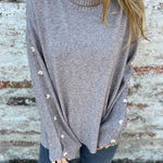 women's casual turtleneck button sweater