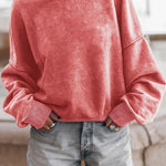 Washed Drop Shoulder Pullover Sweatshirt