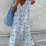 Zeagoo Women's Baggy Floral Print Swing Midi Dress Short Sleeve Casual Beach Sundress