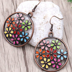 Fashion Round Cutout Flower Earrings