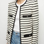 Foster Striped Dickey Jacket in Ivory Black
