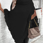 Elara ��� Faux Fur Trim Knit Poncho