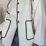 Fashionable Color-block Woolen Coat