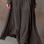 Vintage Ribbed Knit Maxi Dress In Charcoal Gray