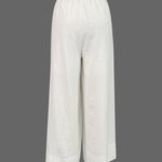 High Waisted Loose Elasticity Solid Color Split-Joint Pants Trousers