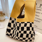 Knitting Checkerboard Zebra-Stripe Striped Bags Accessories Handbags