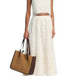 Nice Try Embroidered Crochet Lace Tassle Trim Crop Tank Top