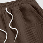 Mens Geometric Retro Jacquard Drawstring Shorts