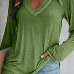 Margovil V Neck Long Sleeves Cozy Top