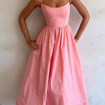 Margovil Spaghetti Strap High Rise Swing Cami Dress