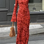 Margovil Bell Long Sleeves Floral Print Maxi Dress