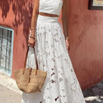 Next Trip Floral Embroidery Crochet Lace Crop Tank Top