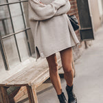 THE GREEN LONG KNITTED SWEATER