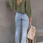 Women's Waffle Cardigan Short Top Jacket