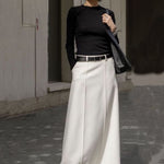 Stylish H-Line Solid Color Skirts Bottoms