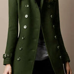 Casual Solid Lapel Long Sleeve Button Coat