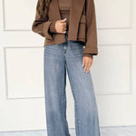 Short lapel wool coat