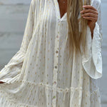 V-neck casual fashion printed patchwork dress