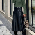 High-neck cropped lazy style knitted sweater