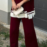 Wide Leg Solid Color Pants Trousers