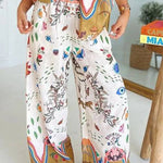 Fashion Printed Short Sleeve Shirt & Pants Two-piece Set