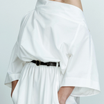 Long Sleeves Loose No Belt Solid Color Off-The-Shoulder Midi Dresses
