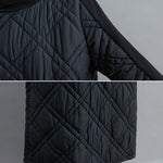 Simple Split-Joint High-Neck H-Line Quilted Midi Dress