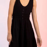 Fashion U-neck elastic waist sleeveless mini skirt