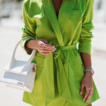 Autumn and winter long-sleeved strappy jacket casual small suit