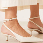 White Pointed-Toe Stiletto Sandals