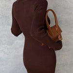 CHOCOLATE KNIT MIDI DRESS