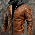 DANIEL | Hooded Jacket with Leather Finish and Zipper