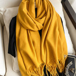 Solid Color Tasseled Scarf Scarfs&Hats