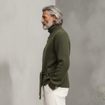Men's Classic Casual Stand-up Collar Zip-up Knit Cardigan