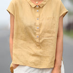 Ladies Casual Sleeveless Shirt With Lapel Button Design