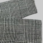 Long Sleeves Loose Asymmetric Houndstooth Plaid Stand Collar Jackets Outerwear