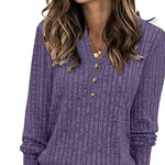 Mira ��� Soft Ribbed V-Neck Knit Top