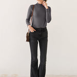 10 Colors Simple Solid Color Long Sleeves High-Neck T-Shirt Top