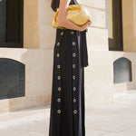 Loose Sleeveless Hollow Split-Joint Split-Side Streamer Deep V-Neck Vest Outerwear