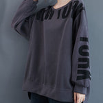 Stylish Letter Print Round-Neck Sweatshirt