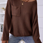 Pocket Oversized Knitted Pullover Sweater