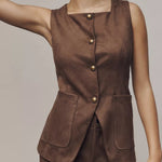 Maeve Faux-Suede Cutaway Vest