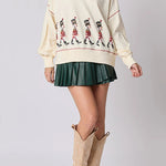 Christmas Soldier Sequined Long Sleeve Casual Sweatshirt