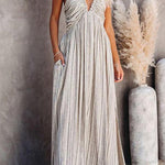 Sexy Renesmae Pocketed Halter Maxi Dress