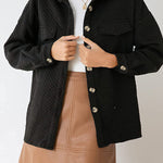 Lugogne Relaxed Lapel Oversized Long Sleeve Shirt