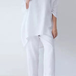 Loose Fashion Casual Solid Color Cotton Linen Two Sets