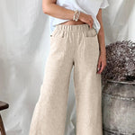Cotton and Linen Loose Fashionable Casual Straight Pants for Women