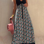 INKA black-geometric long dress