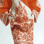 Long Sleeves Loose Contrast Color Flower Print Pockets Round-Neck Mini Dresses