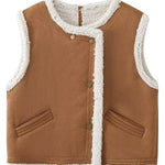 New fur-integrated lamb wool fashionable and versatile vest